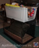 Large Lot of Dog Items Including; Guardian Wireless Pet Fence, Large Kennels, Pet Beds, Food