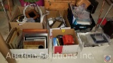 Assorted Picture Frames, Office Supplies, Adams Scopelite, Argus Exposure Meter, Dremel Shoe Shine