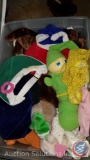 (5) Totes of Assorted Children's Stuffed Animals