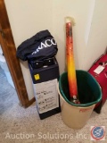 Graco Portable Crib/Play Pen in Carrying Case, Beach Umbrella and (2) Trash Cans