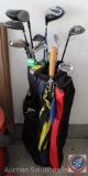 Protech Golf Bag w/ Assorted Golf Clubs from Protactic and Others, Nike Golf Balls, Umbrella