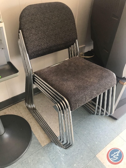 4 Gray padded waiting room chairs