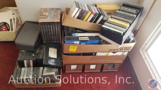 Large Lot of Cassette and VHS Tapes, Assorted