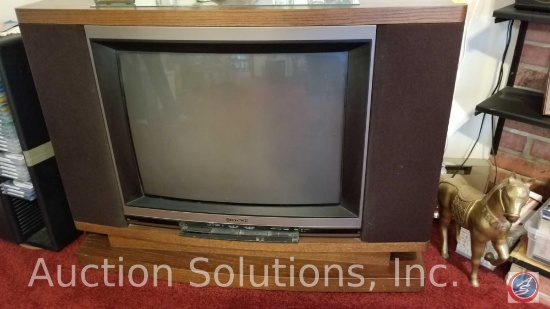 Hitachi Color Floor Console TV, Model #CT7876K. Mfg. in 1990. Measures 41x15x31