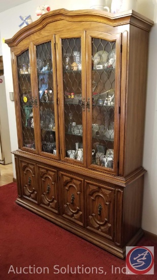 Thomasville Vintage Lighted China Cabinet measuring 60x16x82