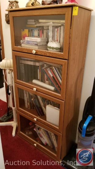 (4) Shelf Cabinet w/ Glass Panels, measuring 28X13X60 {CONTENTS NOT INCLUDED}