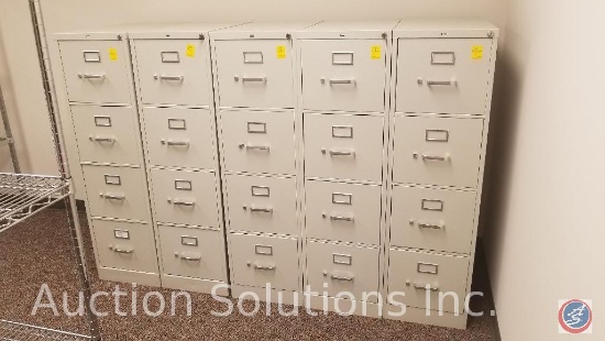 5 HON 4 drawer file cabinets, some with keys