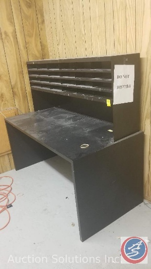 Mail sorting table and two drawer file cabinet