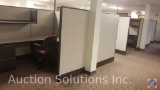 Eight Zapfs cubicles with executive chairs lateral files and rolling file cabinets