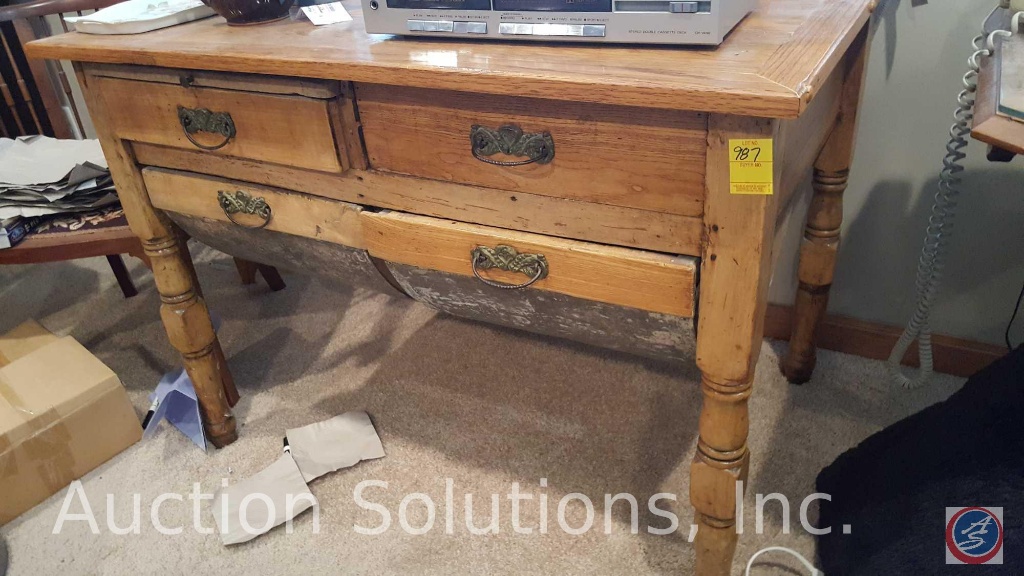 Antique Possum Belly Baker S Table W 4 Drawers Art Antiques Collectibles Antiques Other Antiques Online Auctions Proxibid