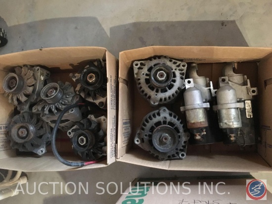 (7) assorted alternators, (2) starters