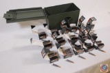 Metal ammo can containing (16) boxes of Wolf 7.62x39 ammo