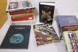 Box of assorted firearms books, WWII books, including: The Carrier War, Colleges, and many, many