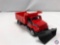 (1) Die cast car: ROAD CHAMPS international red with black plow