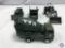 (4) Die cast cars: MAISTRO green ford tractor w/ bucket USA, MAISTRO ford dump truck green, MAISTRO