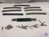 N scale rail road tracks, and connecting pins.
