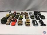 Die cast cars: MATCHBOX hummer 1994 SF0389, MATCHBOX Jeep 4x4 military Camo 1981, MAISTO ford GP,