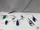 (7)Die cast helicopters: HOT WHEELS police helicopter unit 014 , MATCHBOX black police mission