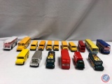 (17) Die cast cars: MAISTO yellow ford school bus, HOT WHEELS 72? yellow ford school bus, HOT WHEELS