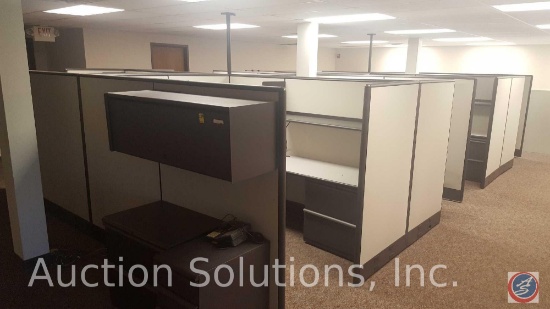 [8] Office Cubicles w/ Chairs, each includes: 2-Drawer Files, 2-Drawer Lat Files and Shelf; plus [2]