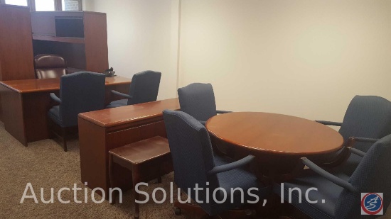 Jofco Fine Office Furniture Executive Office Desk w/ Oversize Leather Executive Office Chair;