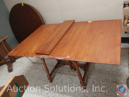 Wooden Drop Leaf Dining Table w/ Extra 9 in. Leaf (63x42x29in.)