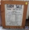 Framed Farm Sale Auction Bill; Small Folding Table; and Garage Decor