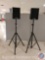 Set of Carvin PA speakers (model #810) with stands (cords sold separately) {{WORKS}} {SOLD 2x THE