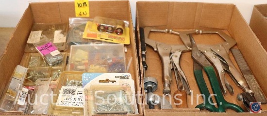Misc. Electrical Hardware, Vise Grip Clamps, Glass Cutter, Allan Wrench , Tin Snips, and File