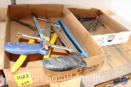 Hand Saws, Crowbar, Super Set of Adjust Pliers (3444 Pliers), and Misc. Drill Bits