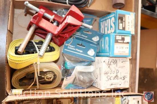 Tie Down Straps; Toggle Bolts; Small Vise; 4-Column Flanges