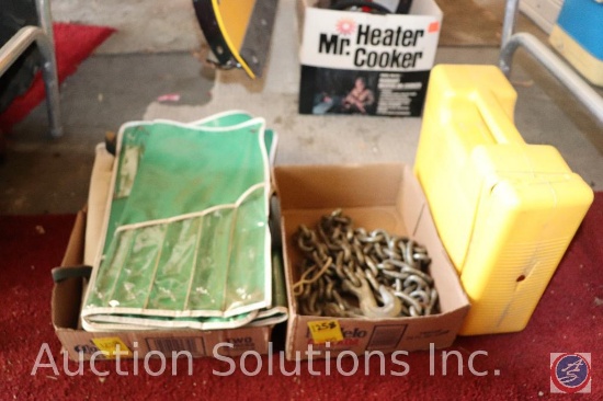 10' Tow Chain #2 (Very Nice); Jumper Cables; Tool Organizers