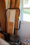 Homemade Folding Shop Table; Extra Set Table Legs; Metal Bench Stool; Electric Baseboard Heater