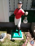 Cement Lawn Jockey w/ Solar Light