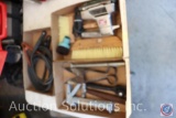 Ball Peen Hammer; Vintage Shears; Caulking Gun; Orbital Sander; Jumper Cables; Wall Paper Brushes