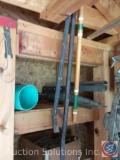 Shed Shelf; Come-Along; Radial Tire Chains; H-D Tie Down Straps; Crow Bars; Floor Jack; Misc Chain;