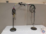 [2] microphones with stands and cables {SOLD 2x THE MONEY}