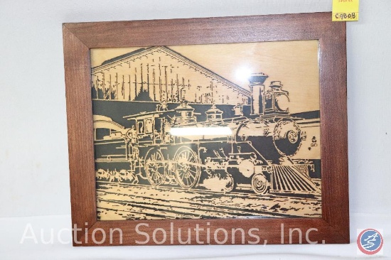 Wooden frame locomotive picture