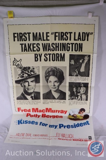 Kisses for my President Vintage Movie Poster, 1964, 64/240 {{SOME WEAR AND TEAR}}