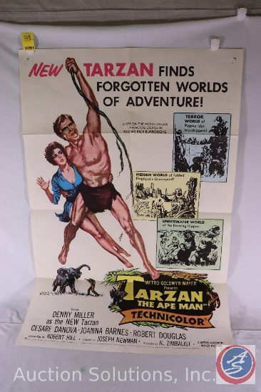 Tarzan the Ape Man Vintage Movie Poster, 303 1959, 59/254 {{SOME WEAR AND TEAR}}