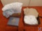 (2) boxes containing assorted bedding including; new in package King size cotton flannel sheet set