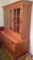 2 piece wood dining hutch with glass doors (55