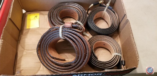 (4) leather belts (two with buckles/two without)
