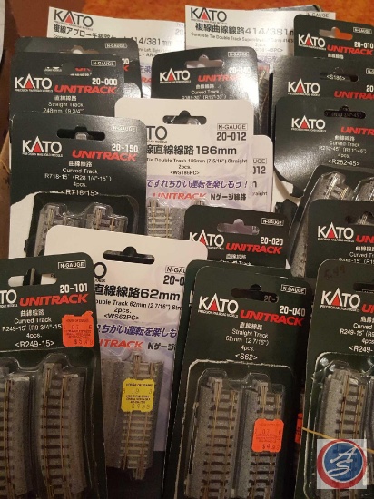 Assorted KATO 'N' Scale Railroad Track in Original Packaging