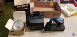 Polaroid camera (model #603976), Olympus Infinity super zoom 300 film camera, Vectorscan VS240LC