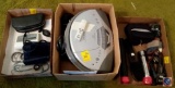 (3) boxes containing; Sony CD/Radio corder, flashlights, stethoscopes, blood pressure monitors (one