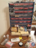 39-Drawer Plastic and metal storage unit will assorted model train parts