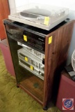 O'Sullivan 2 tier stereo cabinet with glass doors