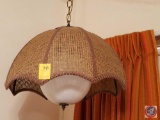 Retro wicker shade/pull chain/hanging light with chain