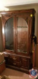 Wood gun cabinet with glass doors on top/2 drawers and 2 doors on bottom {{KEYS INCLUDED}}